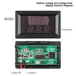 Battery Charge Level Indicator 12V 24V 36V 48V 60V 72V | Lithium Battery Capacity Meter | LED Digital Voltmeter Tester for Cars & Motorcycles - Image 2