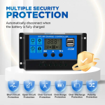 10A PWM Solar Charge Controller 12V/24V with Dual USB & LCD Display - Image 2
