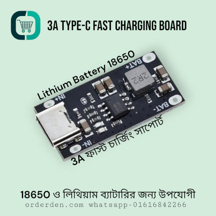 Lithium Battery 18650 Charging Module 3A Type C Fast Charging Board