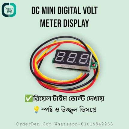 Mini Digital Voltmeter 0–100V DC | 0.28" LED Display | 2/3 Wire Voltage Tester Module
